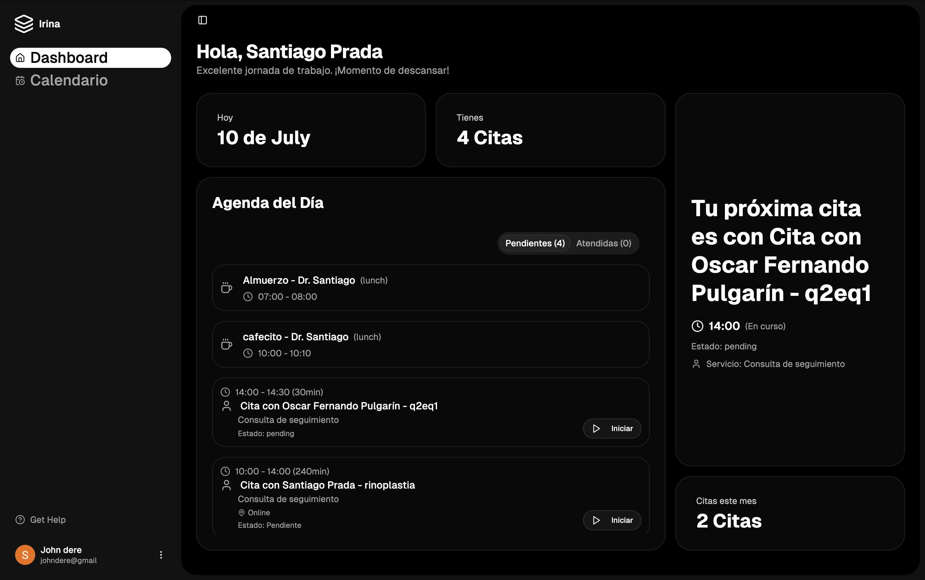 Mockup de la aplicación